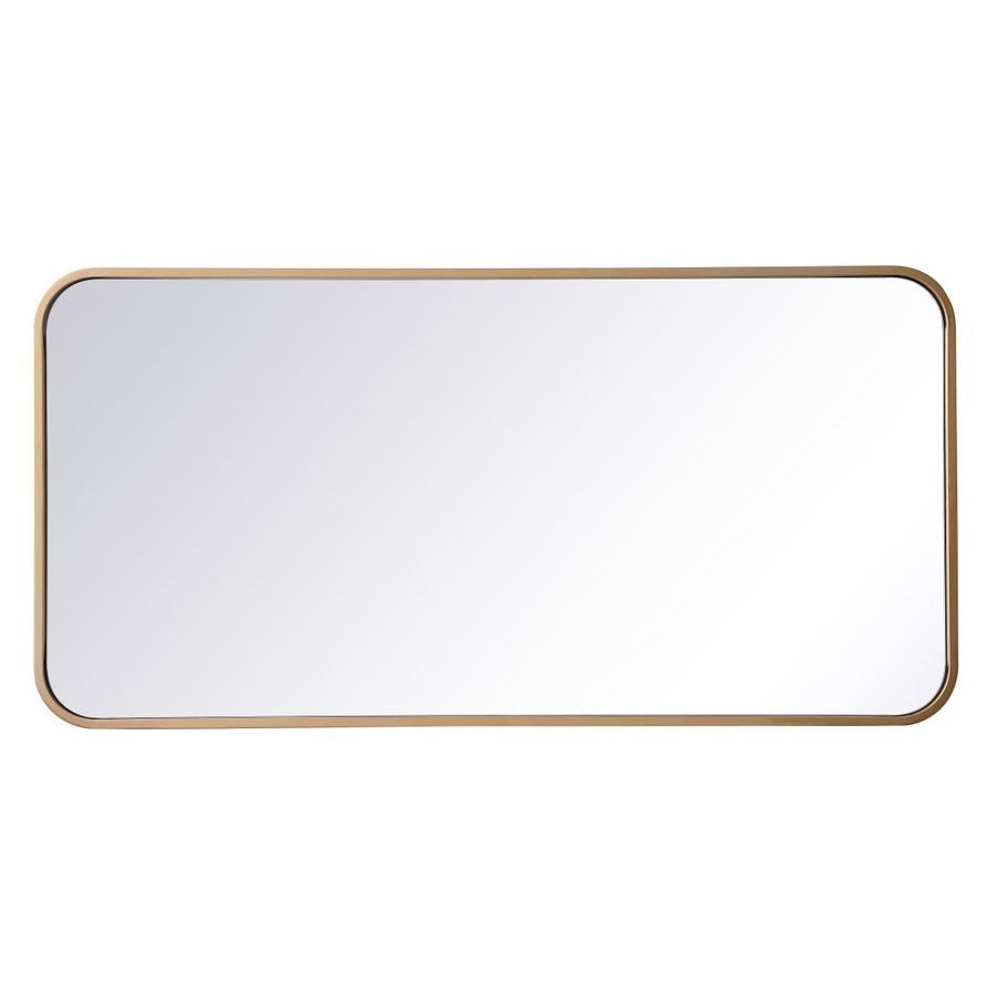 MR801836BR Evermore 18" x 36" Metal Framed Rectangular Mirror in Brass