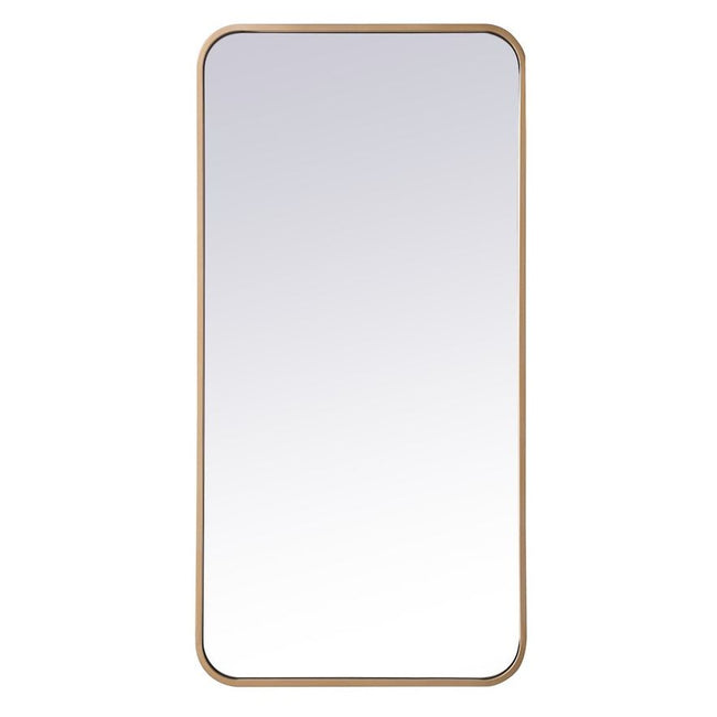 MR801836BR Evermore 18" x 36" Metal Framed Rectangular Mirror in Brass