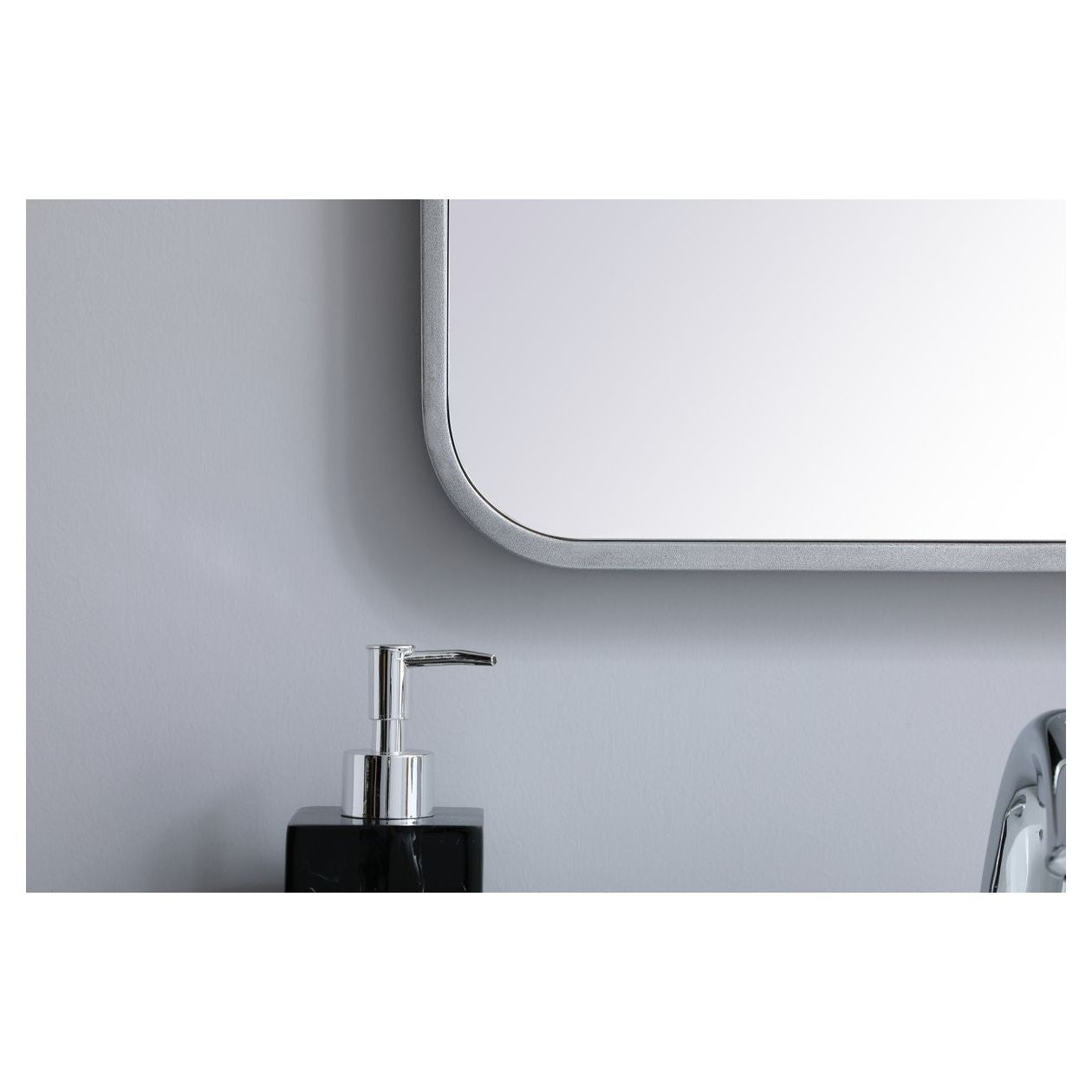 MR801836S Evermore 18" x 36" Metal Framed Rectangular Mirror in Silver