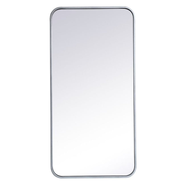 MR801836S Evermore 18" x 36" Metal Framed Rectangular Mirror in Silver