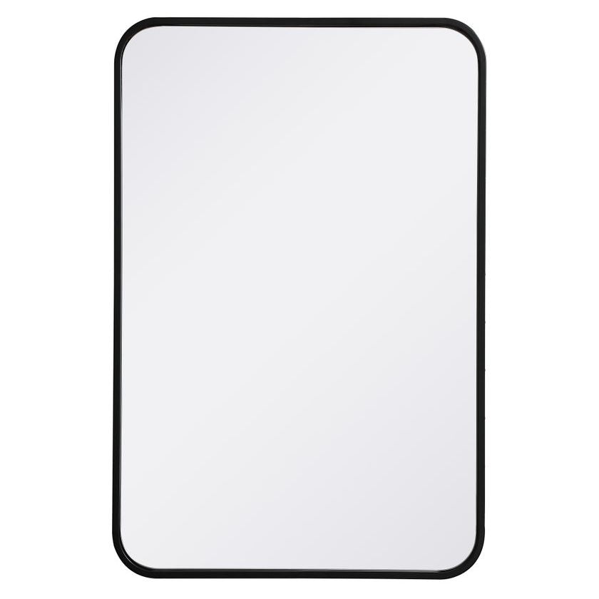 MR802030BK Evermore 20" x 30" Metal Framed Rectangular Mirror in Black