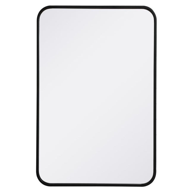 MR802030BK Evermore 20" x 30" Metal Framed Rectangular Mirror in Black