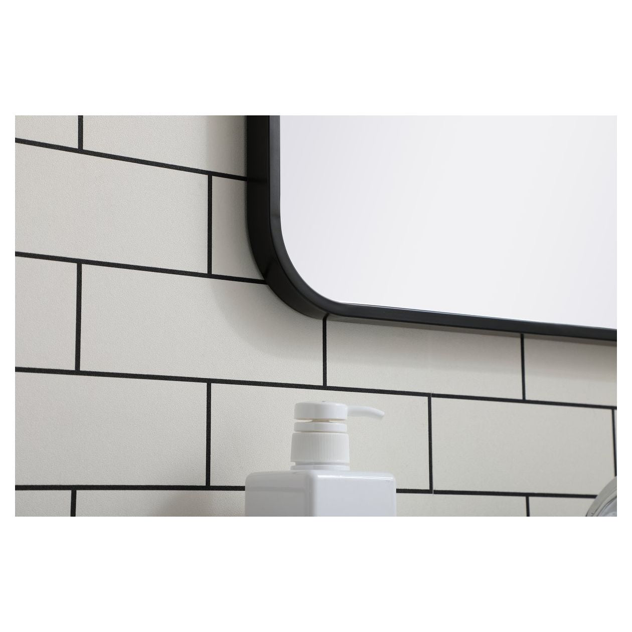 MR802030BK Evermore 20" x 30" Metal Framed Rectangular Mirror in Black