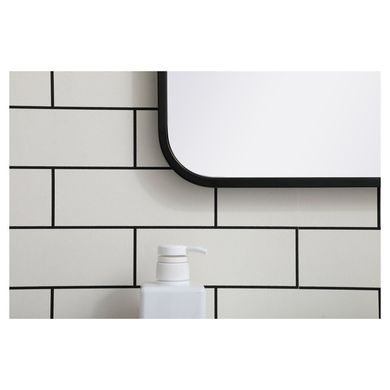 MR802030BK Evermore 20" x 30" Metal Framed Rectangular Mirror in Black