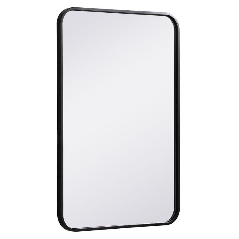 MR802030BK Evermore 20" x 30" Metal Framed Rectangular Mirror in Black