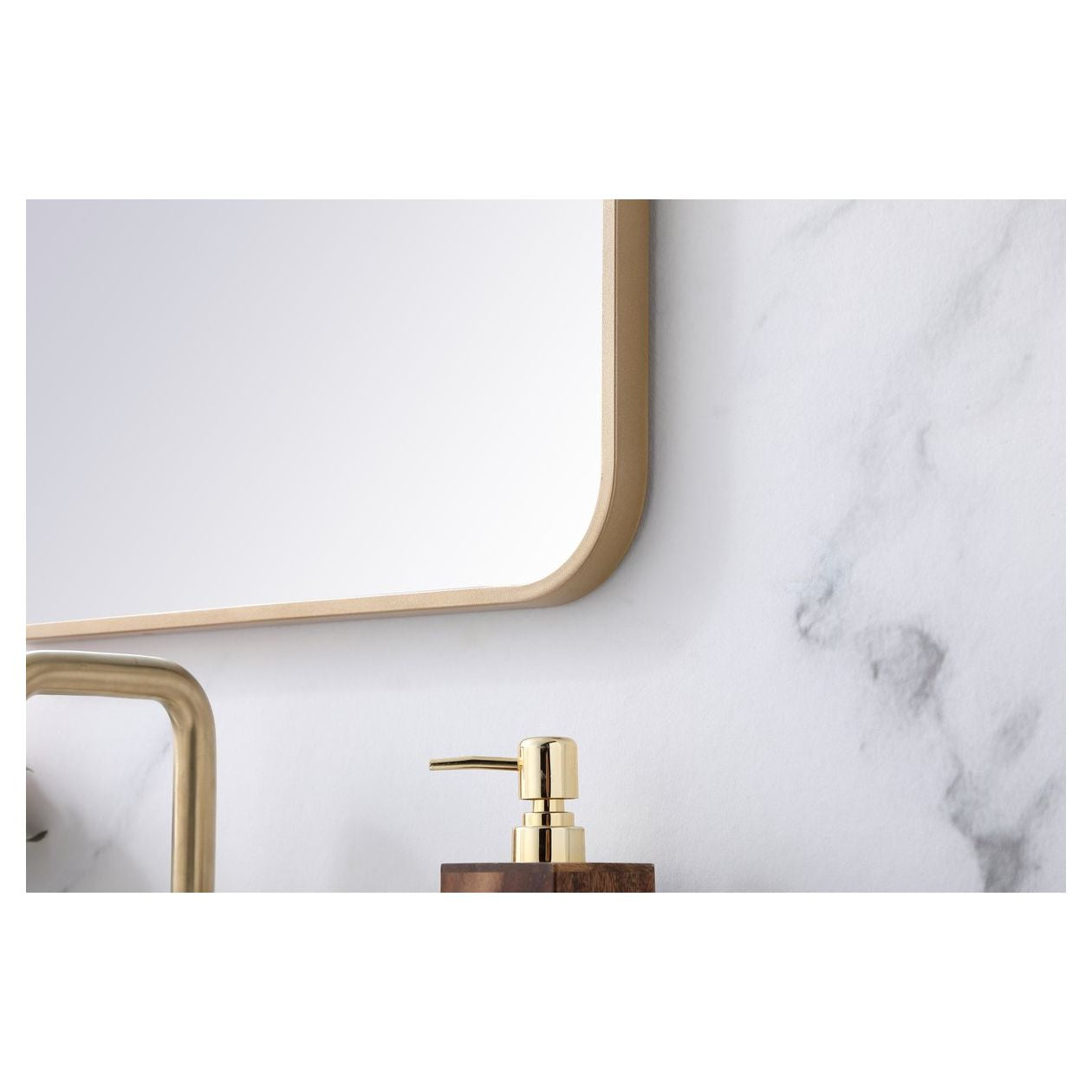 MR802030BR Evermore 20" x 30" Metal Framed Rectangular Mirror in Brass