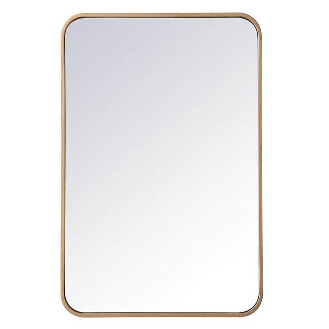 MR802030BR Evermore 20" x 30" Metal Framed Rectangular Mirror in Brass