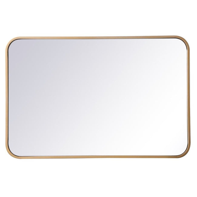 MR802030BR Evermore 20" x 30" Metal Framed Rectangular Mirror in Brass