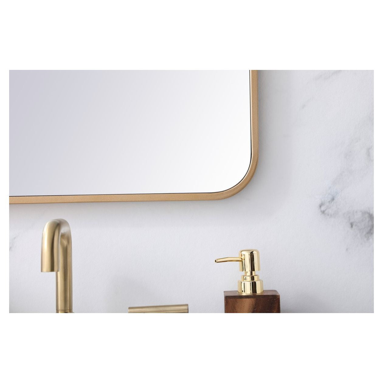 MR802030BR Evermore 20" x 30" Metal Framed Rectangular Mirror in Brass