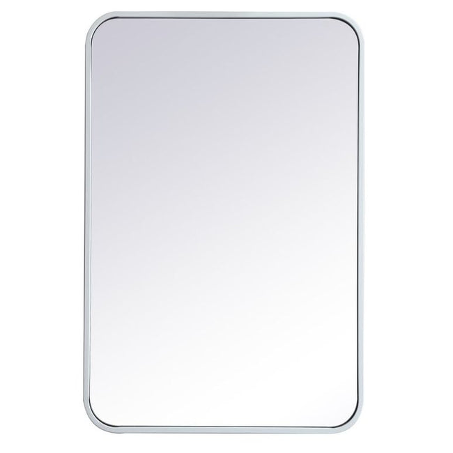 MR802030WH Evermore 20" x 30" Metal Framed Rectangular Mirror in White