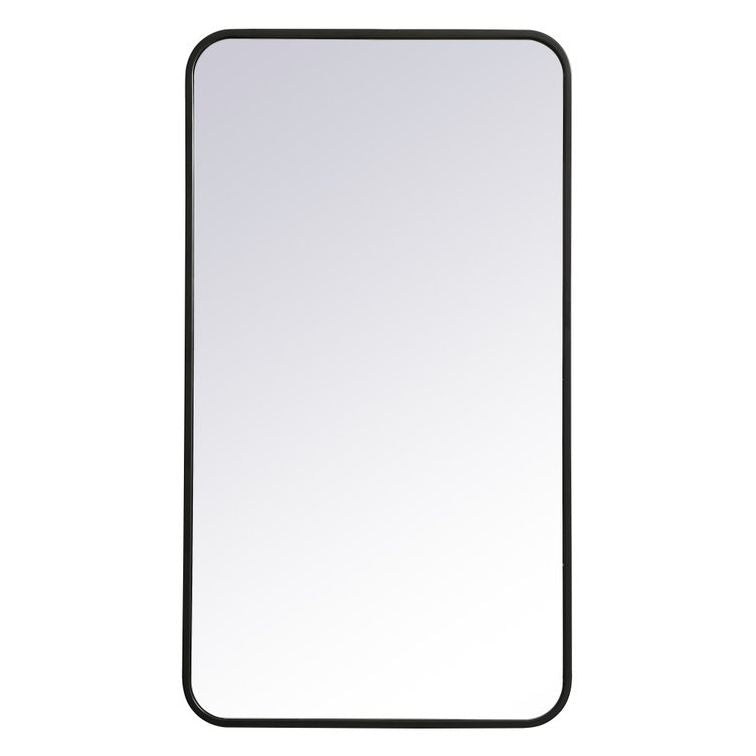 MR802036BK Evermore 20" x 36" Metal Framed Rectangular Mirror in Black
