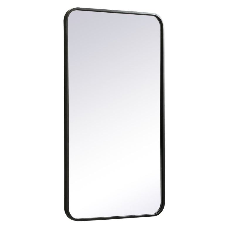 MR802036BK Evermore 20" x 36" Metal Framed Rectangular Mirror in Black