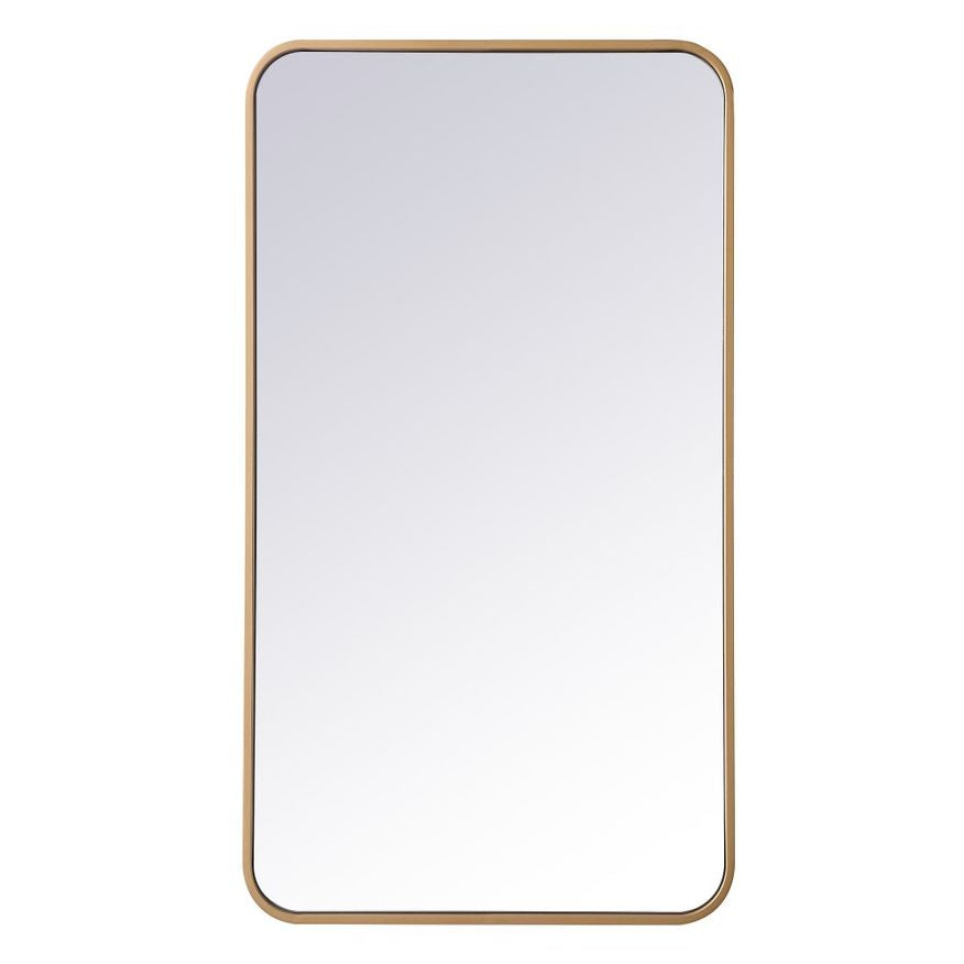 MR802036BR Evermore 20" x 36" Metal Framed Rectangular Mirror in Brass