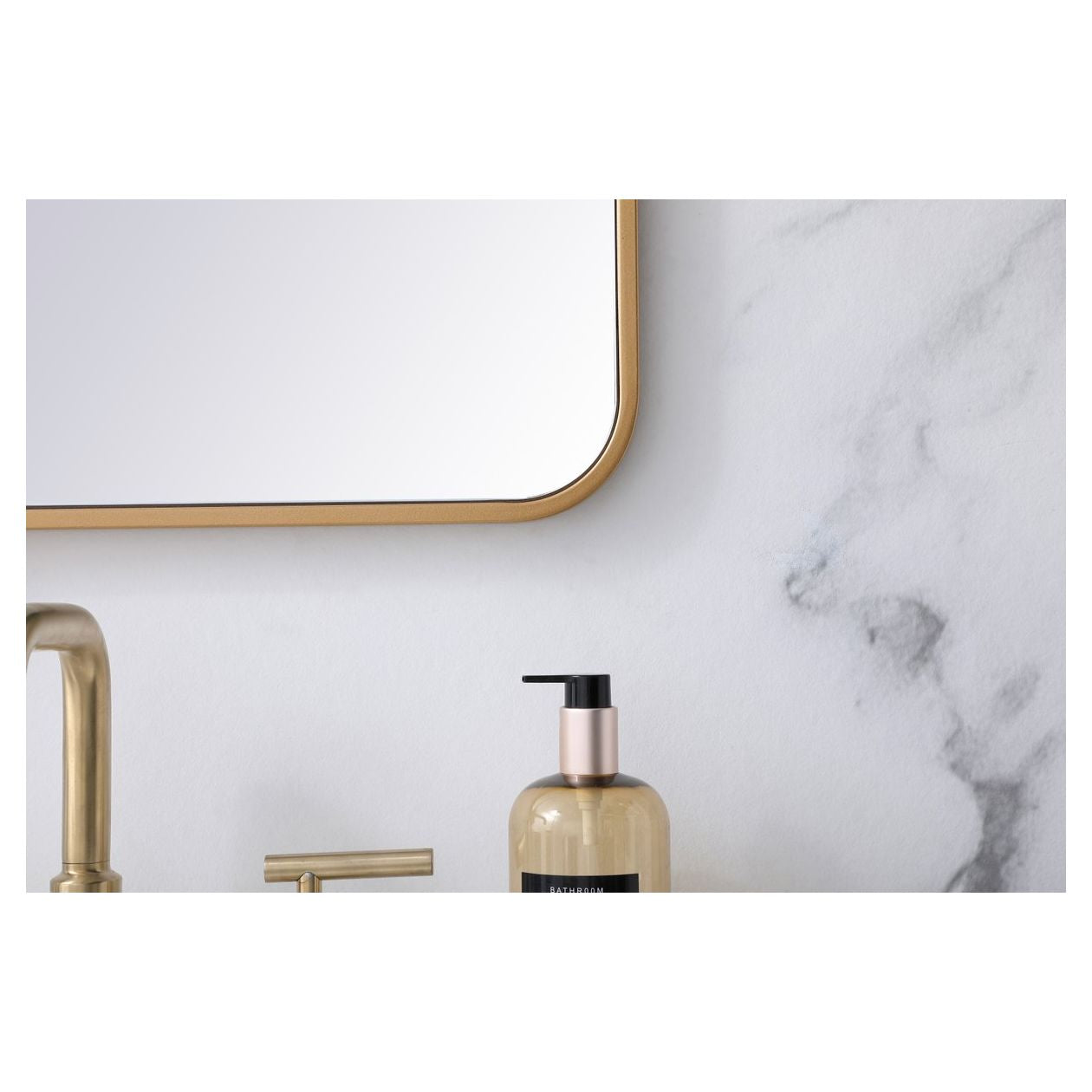 MR802036BR Evermore 20" x 36" Metal Framed Rectangular Mirror in Brass