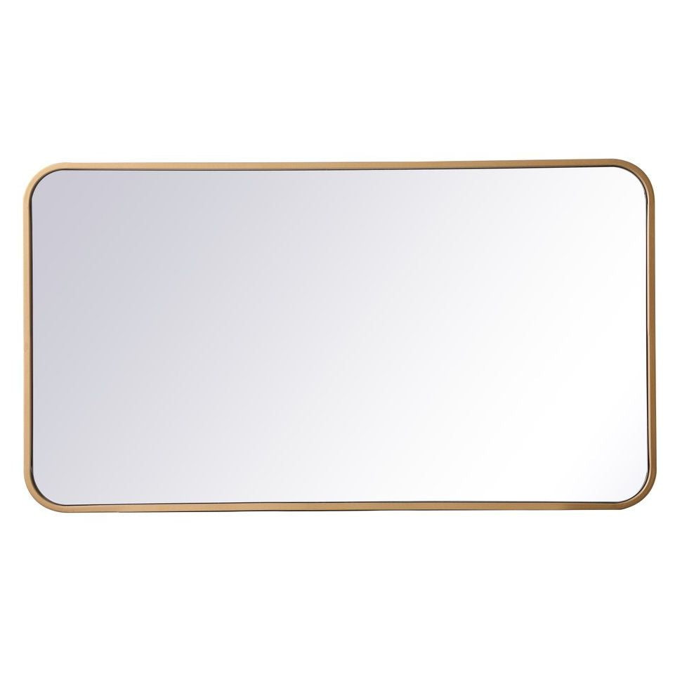 MR802036BR Evermore 20" x 36" Metal Framed Rectangular Mirror in Brass