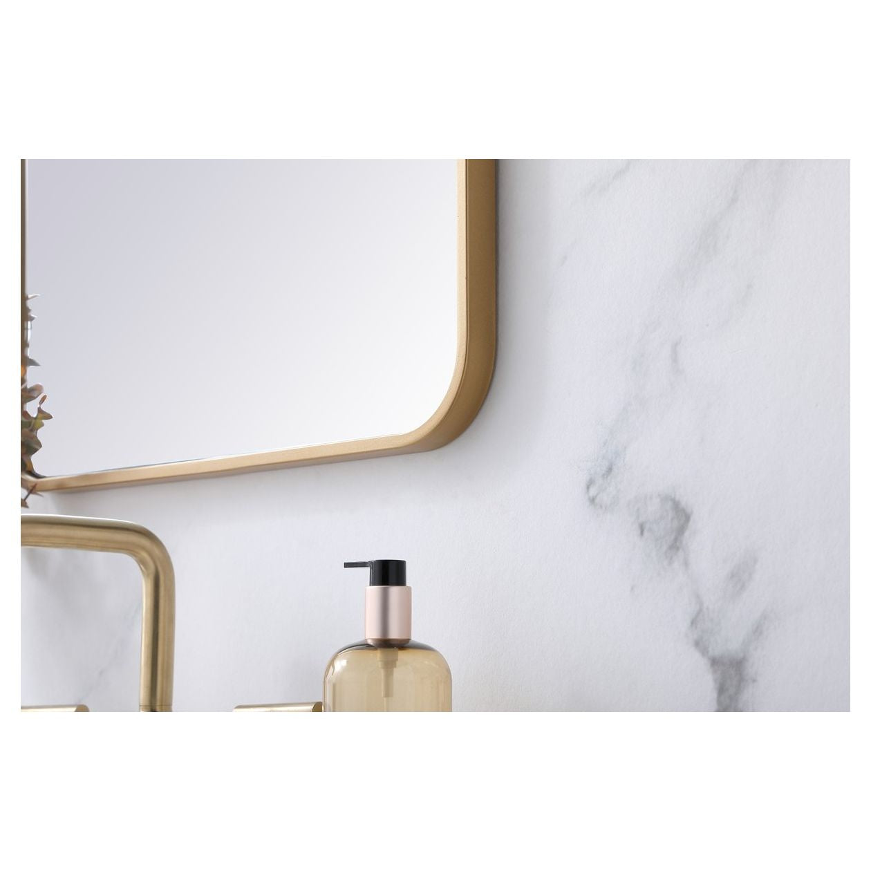 MR802036BR Evermore 20" x 36" Metal Framed Rectangular Mirror in Brass