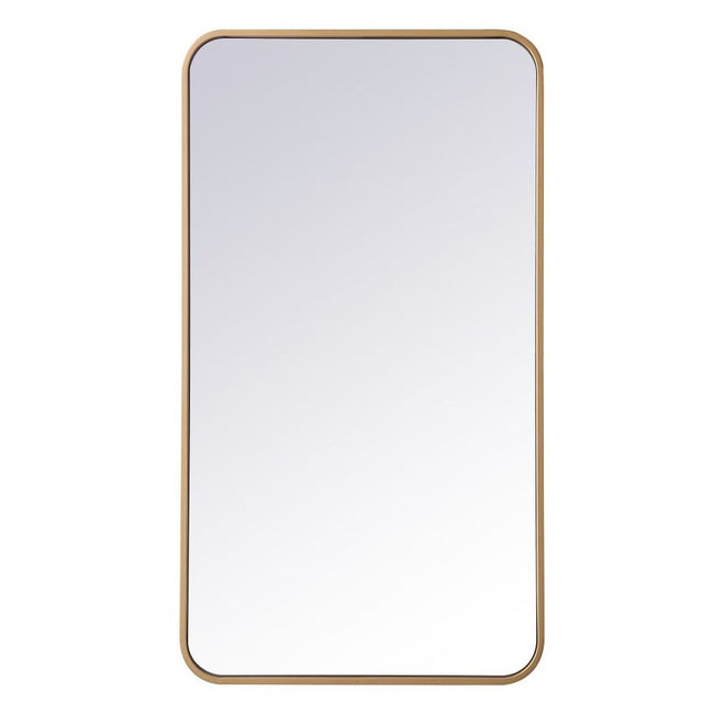 MR802036BR Evermore 20" x 36" Metal Framed Rectangular Mirror in Brass