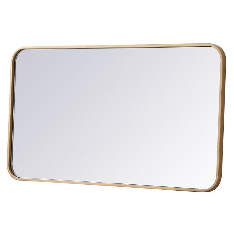 MR802036BR Evermore 20" x 36" Metal Framed Rectangular Mirror in Brass