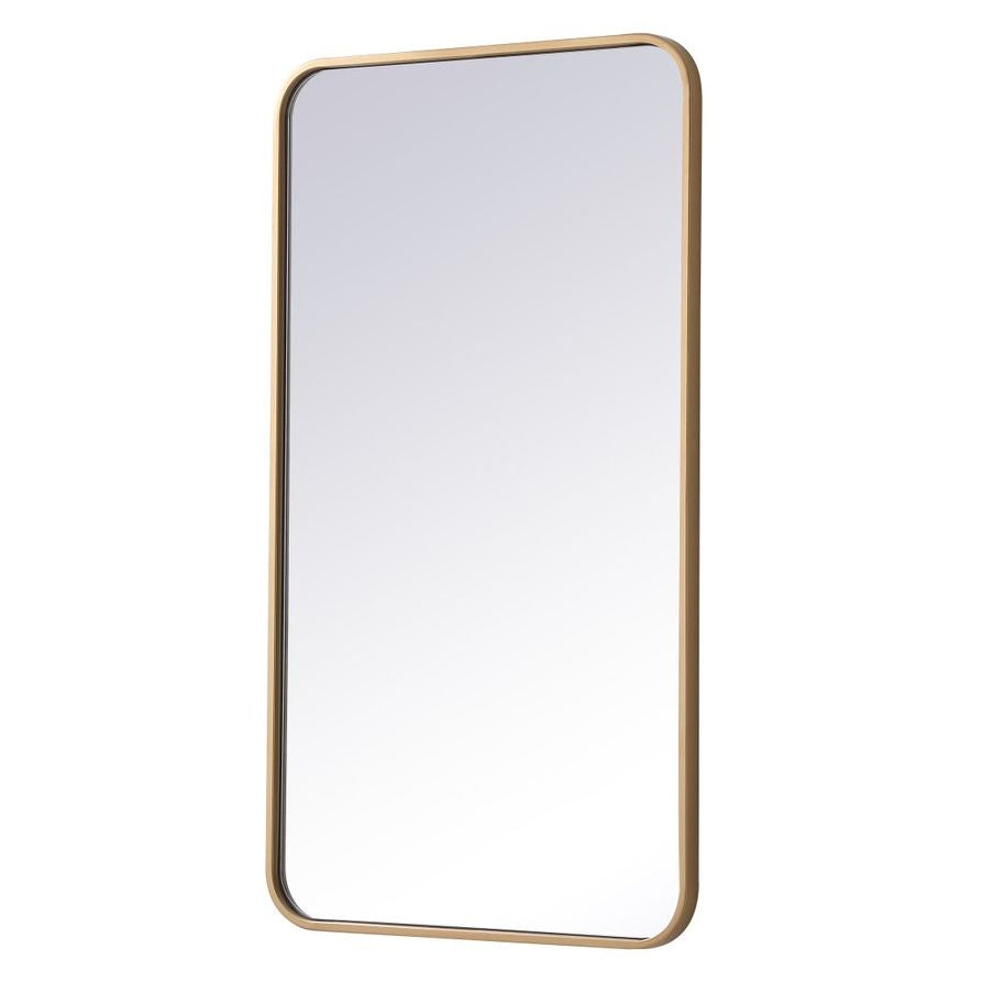 MR802036BR Evermore 20" x 36" Metal Framed Rectangular Mirror in Brass