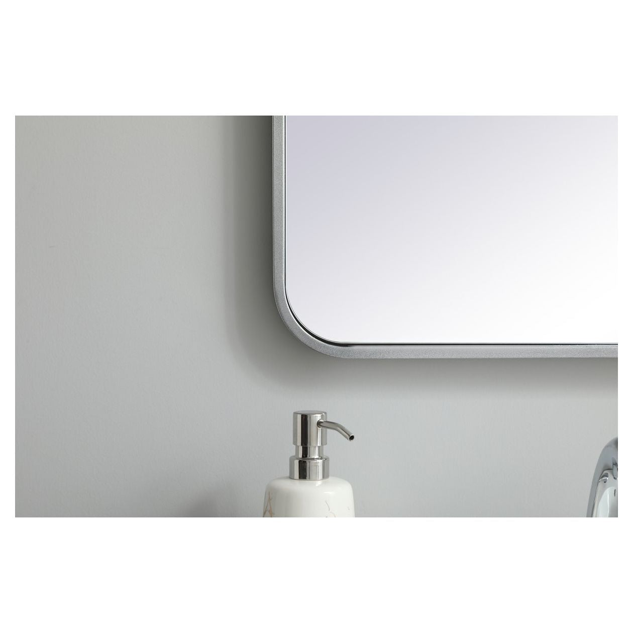MR802036S Evermore 20" x 36" Metal Framed Rectangular Mirror in Silver