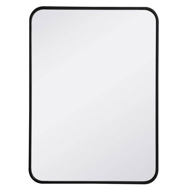 MR802230BK Evermore 22" x 30" Metal Framed Rectangular Mirror in Black