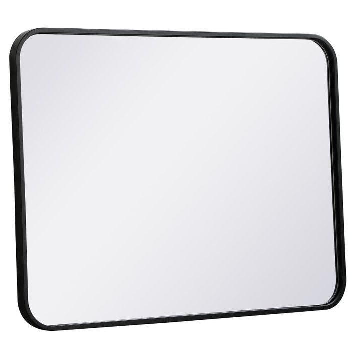 MR802230BK Evermore 22" x 30" Metal Framed Rectangular Mirror in Black