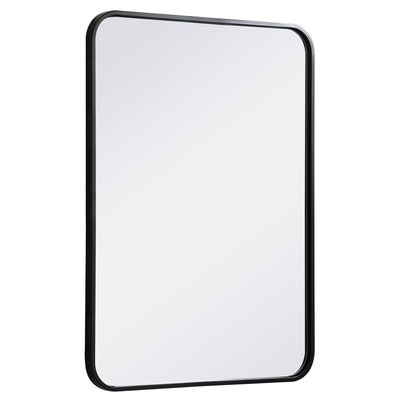 MR802230BK Evermore 22" x 30" Metal Framed Rectangular Mirror in Black