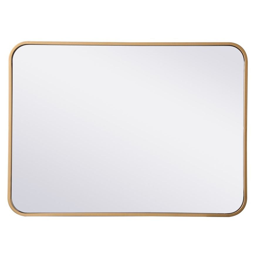 MR802230BR Evermore 22" x 30" Metal Framed Rectangular Mirror in Brass
