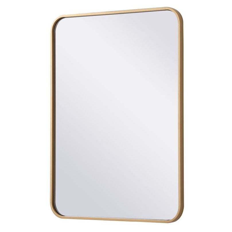 MR802230BR Evermore 22" x 30" Metal Framed Rectangular Mirror in Brass