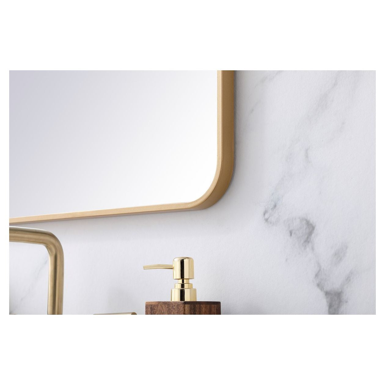 MR802230BR Evermore 22" x 30" Metal Framed Rectangular Mirror in Brass