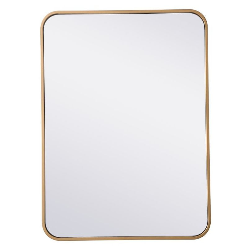 MR802230BR Evermore 22" x 30" Metal Framed Rectangular Mirror in Brass