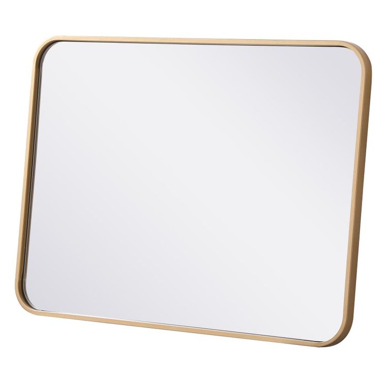 MR802230BR Evermore 22" x 30" Metal Framed Rectangular Mirror in Brass