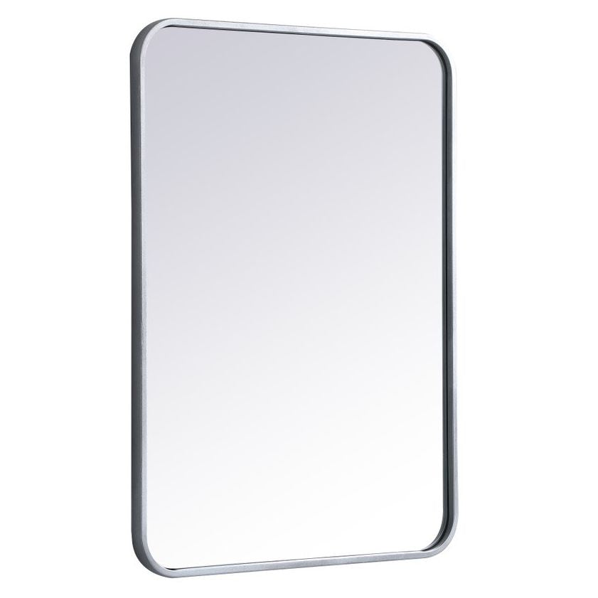 MR802230S Evermore 22" x 30" Metal Framed Rectangular Mirror in Silver