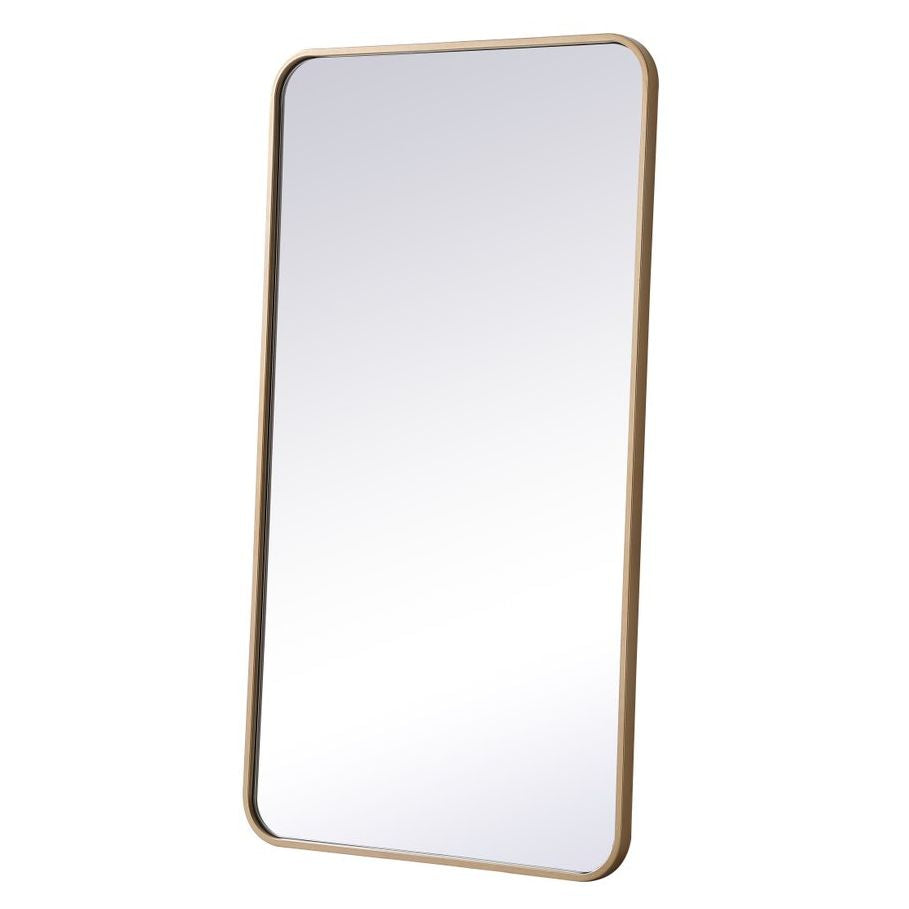 MR802240BR Evermore 22" x 40" Metal Framed Rectangular Mirror in Brass