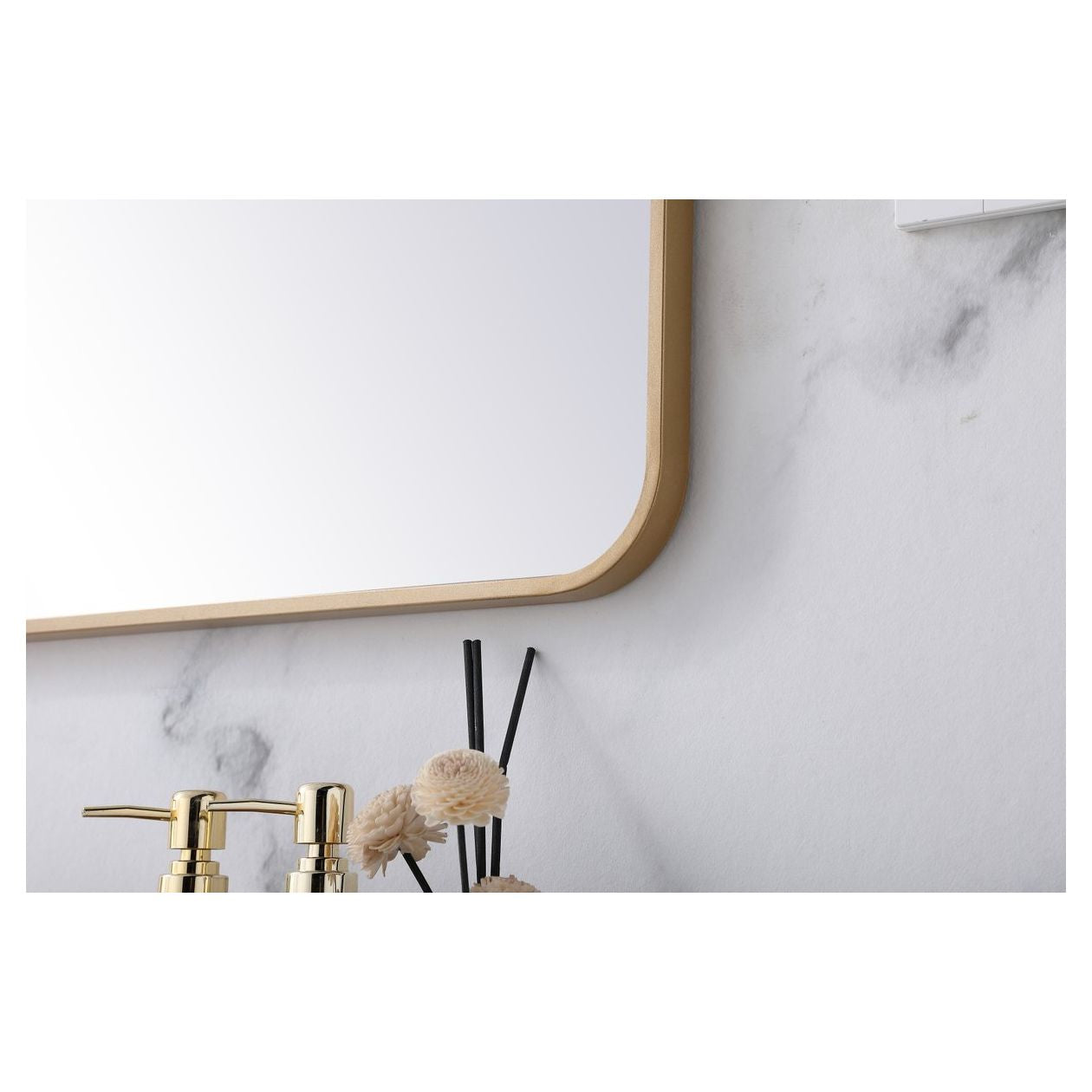 MR802240BR Evermore 22" x 40" Metal Framed Rectangular Mirror in Brass