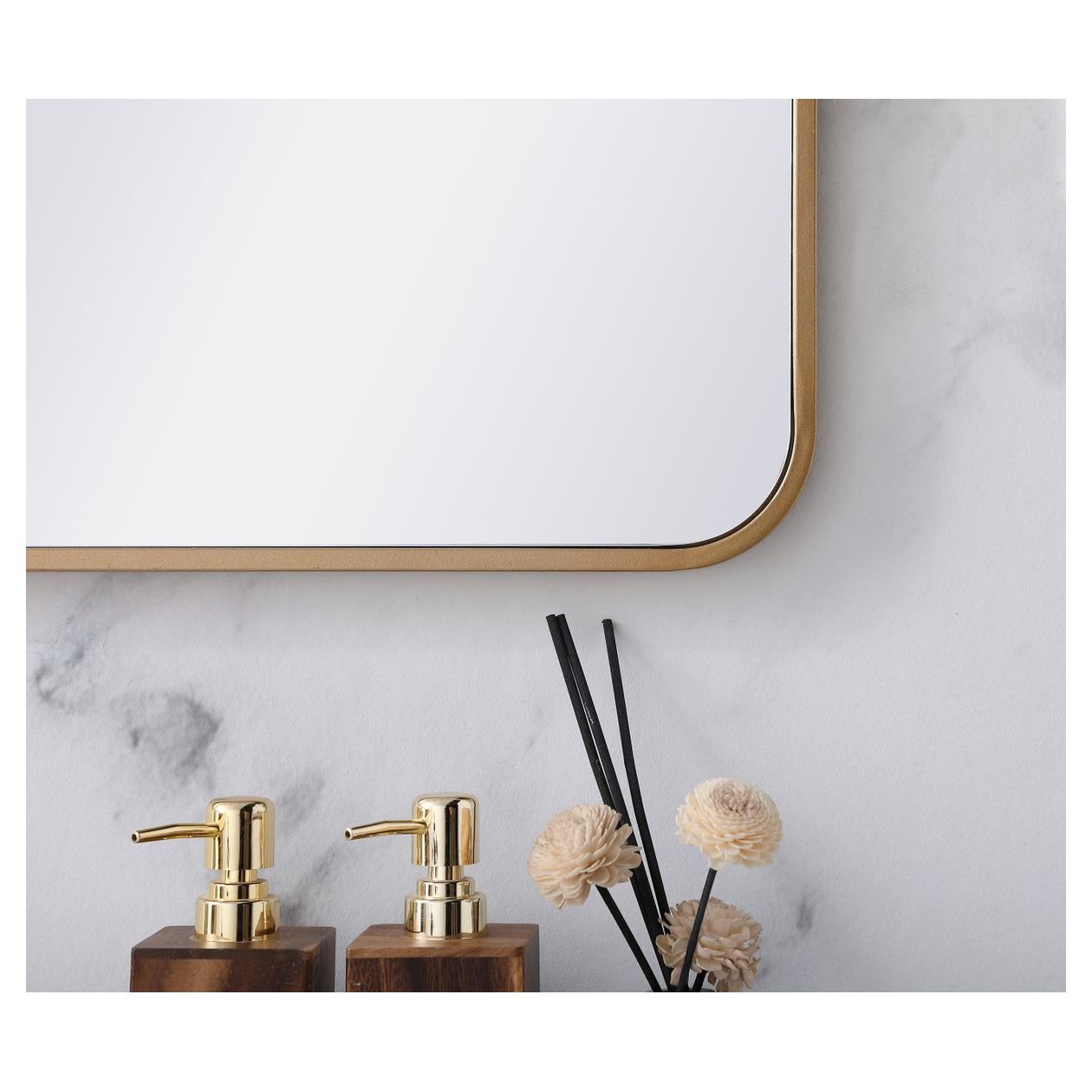 MR802240BR Evermore 22" x 40" Metal Framed Rectangular Mirror in Brass