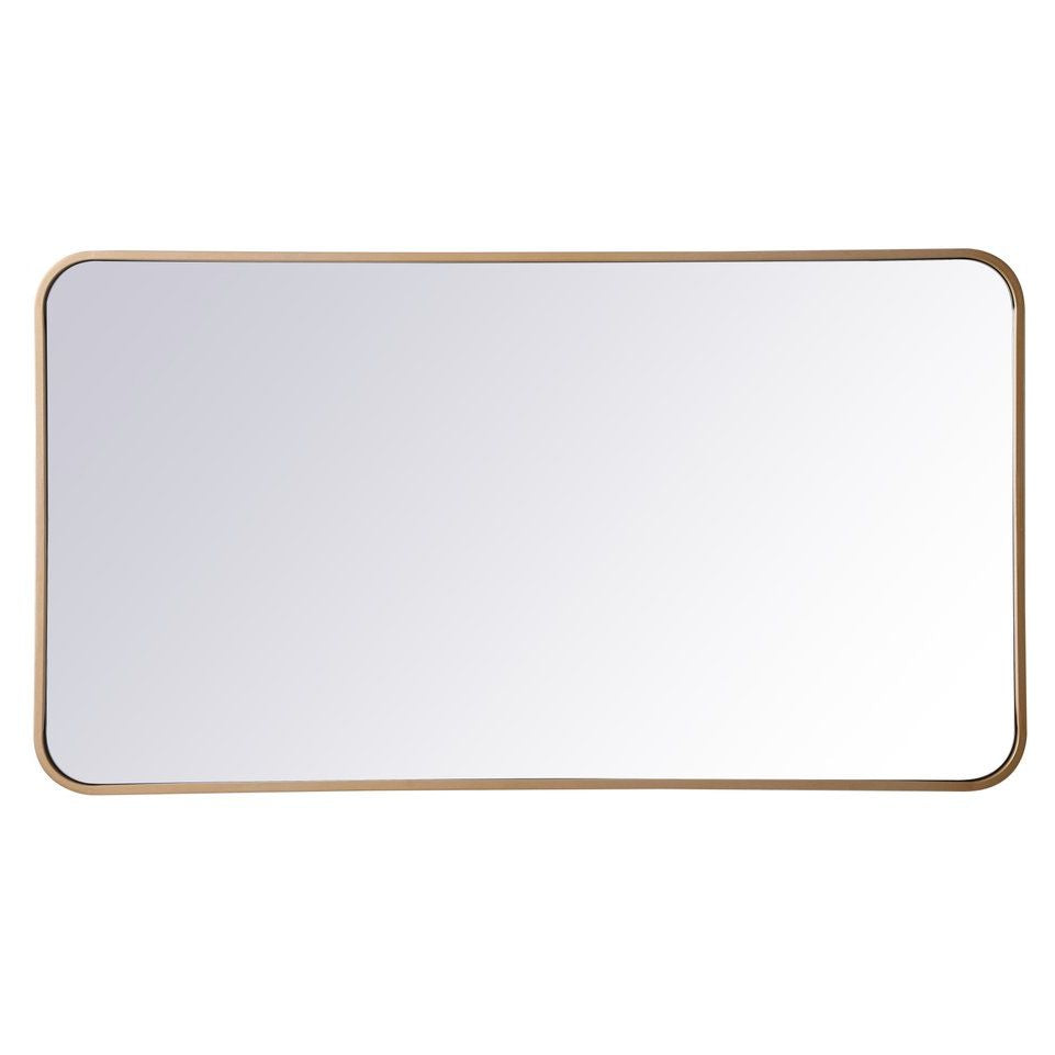 MR802240BR Evermore 22" x 40" Metal Framed Rectangular Mirror in Brass