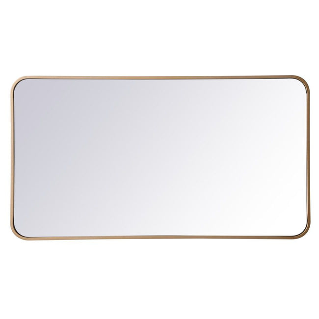 MR802240BR Evermore 22" x 40" Metal Framed Rectangular Mirror in Brass