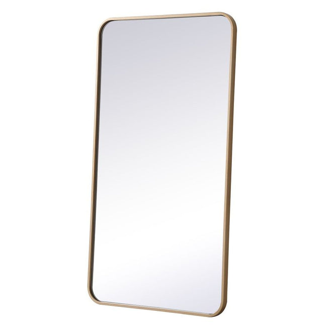 MR802240BR Evermore 22" x 40" Metal Framed Rectangular Mirror in Brass