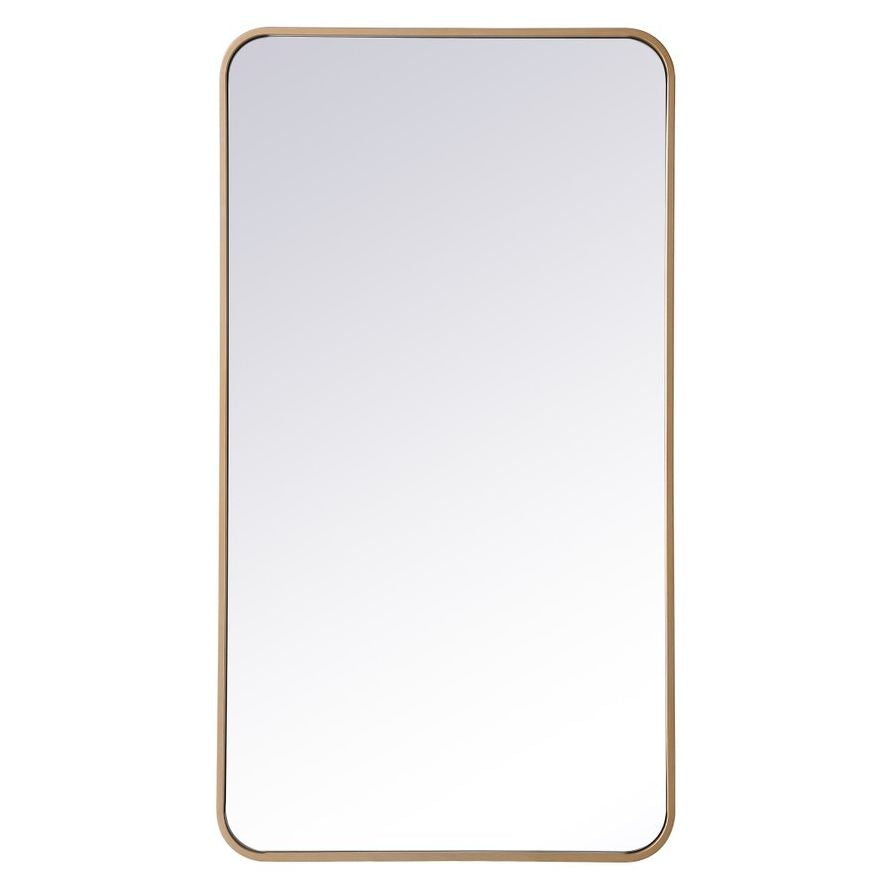 MR802240BR Evermore 22" x 40" Metal Framed Rectangular Mirror in Brass