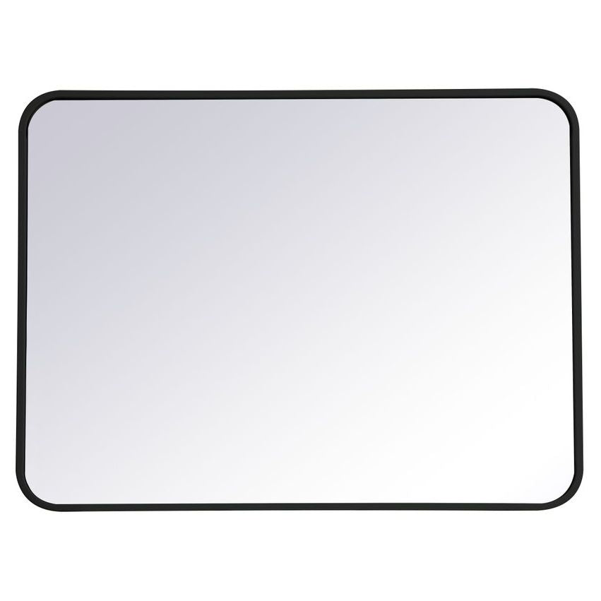 MR802432BK Evermore 24" x 32" Metal Framed Rectangular Mirror in Black