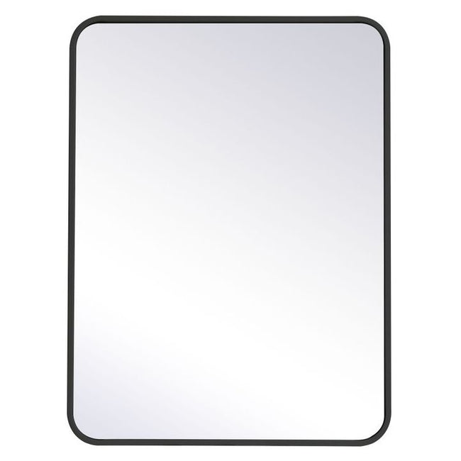 MR802432BK Evermore 24" x 32" Metal Framed Rectangular Mirror in Black