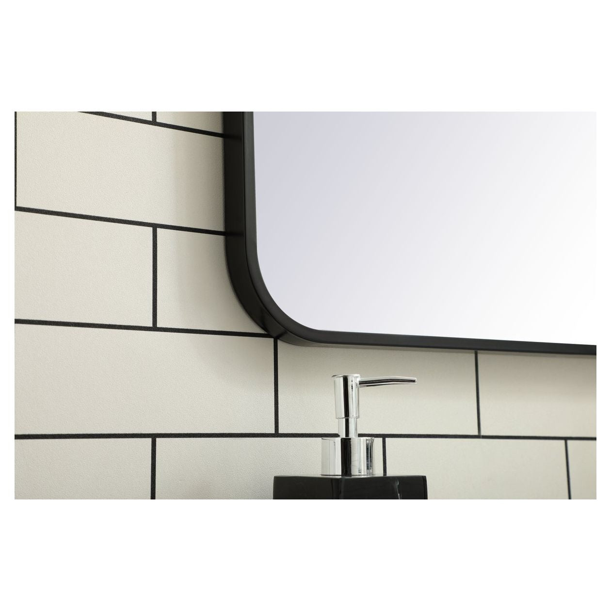 MR802432BK Evermore 24" x 32" Metal Framed Rectangular Mirror in Black