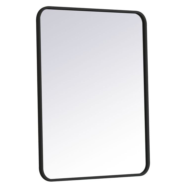 MR802432BK Evermore 24" x 32" Metal Framed Rectangular Mirror in Black