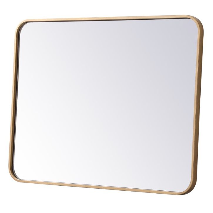 MR802432BR Evermore 24" x 32" Metal Framed Rectangular Mirror in Brass