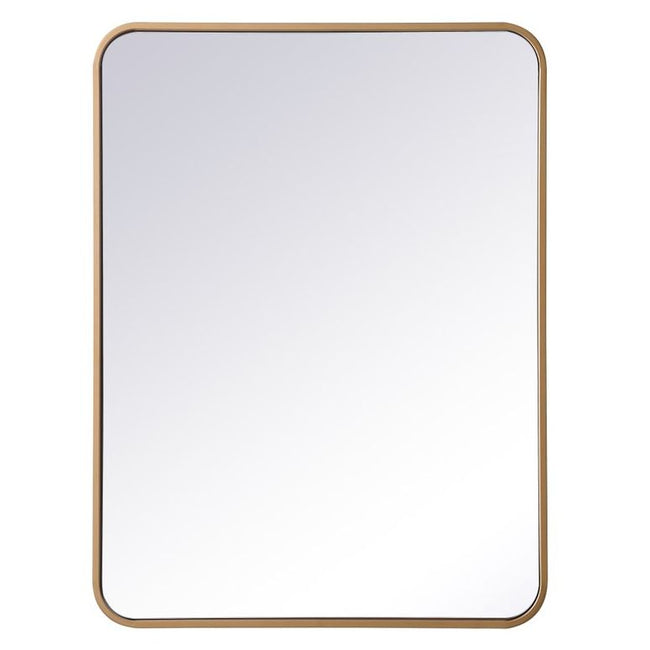 MR802432BR Evermore 24" x 32" Metal Framed Rectangular Mirror in Brass