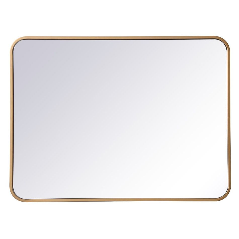 MR802432BR Evermore 24" x 32" Metal Framed Rectangular Mirror in Brass