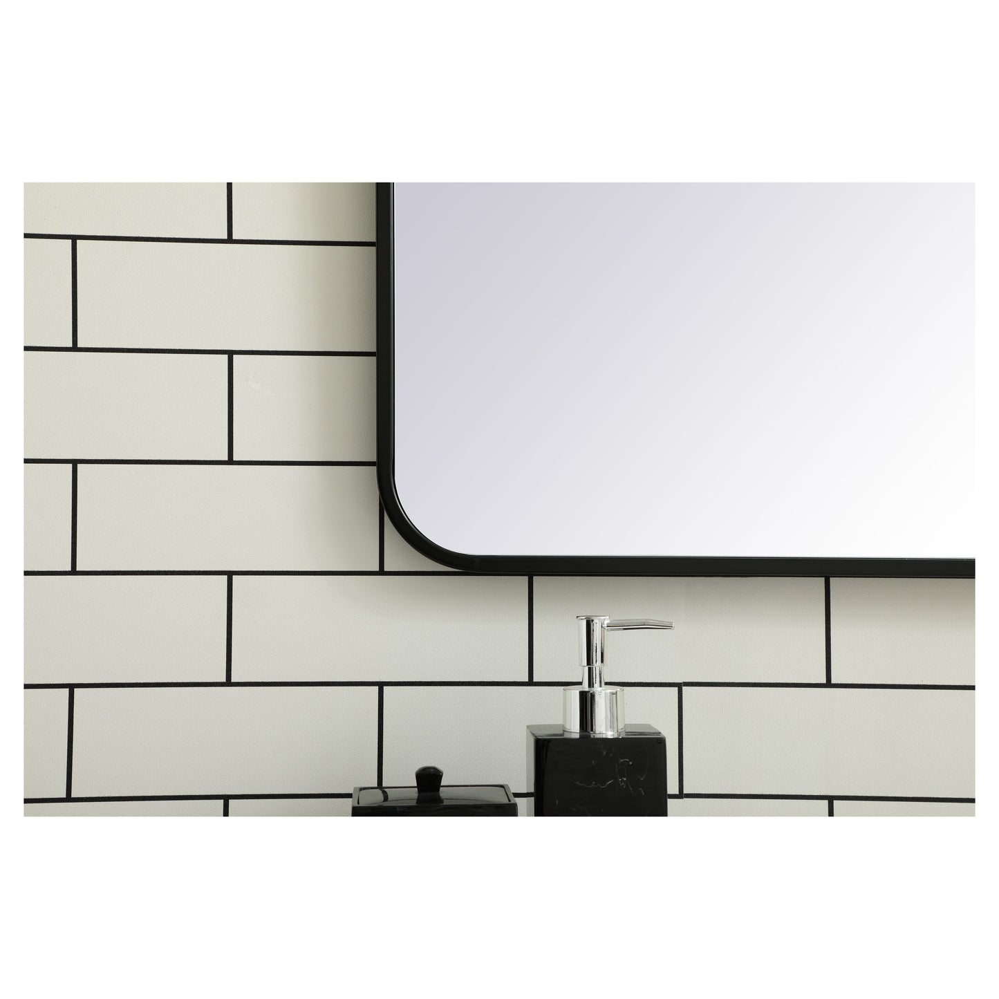 MR802440BK Evermore 24" x 40" Metal Framed Rectangular Mirror in Black