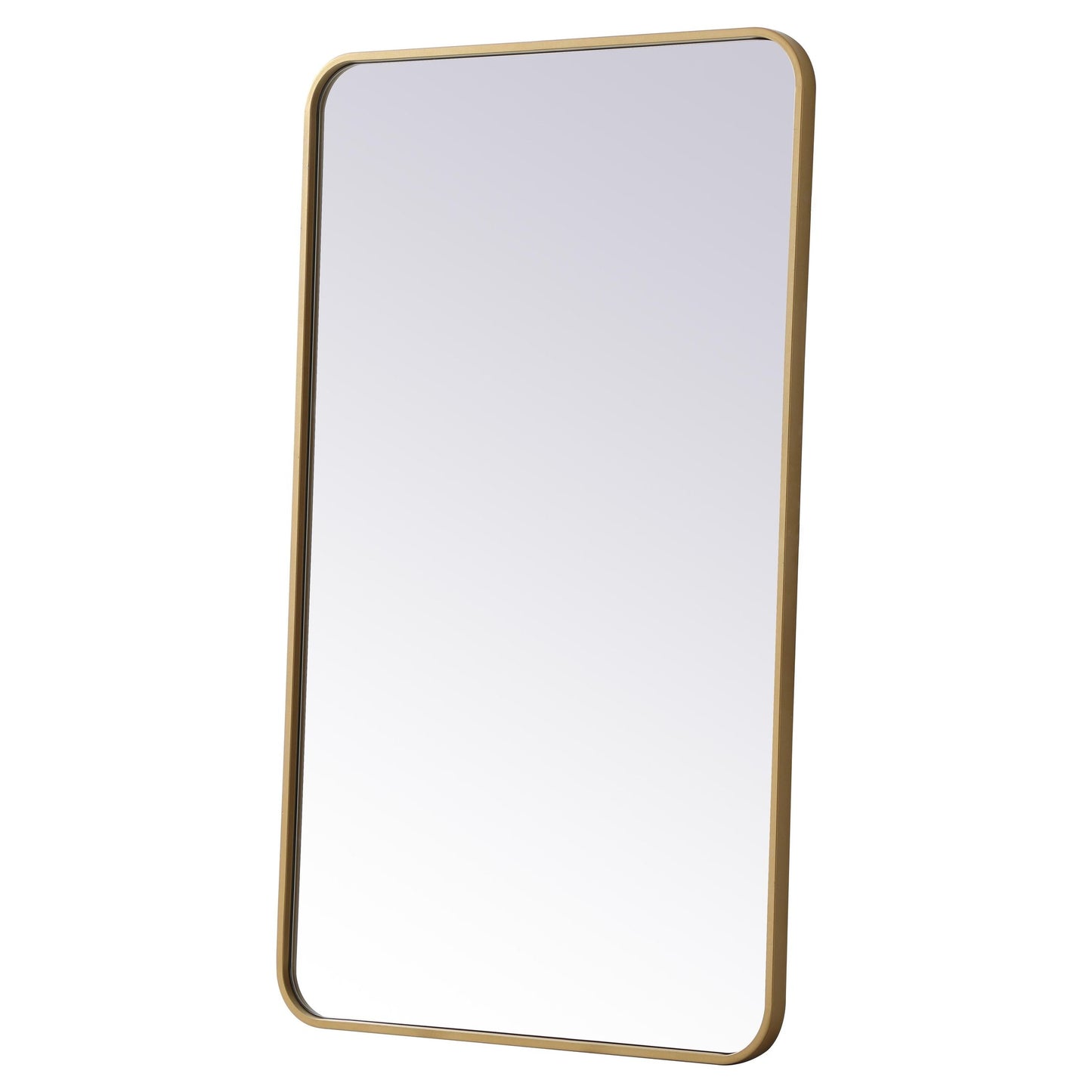 MR802440BR Evermore 24" x 40" Metal Framed Rectangular Mirror in Brass
