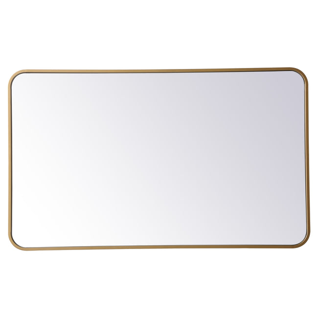 MR802440BR Evermore 24" x 40" Metal Framed Rectangular Mirror in Brass